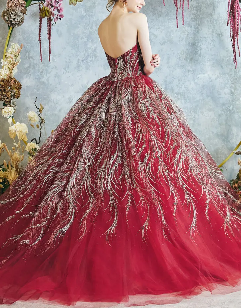 lulu felice ドレス【LU-0156・ルルフェリーチェ 赤】｜華やかなカラー