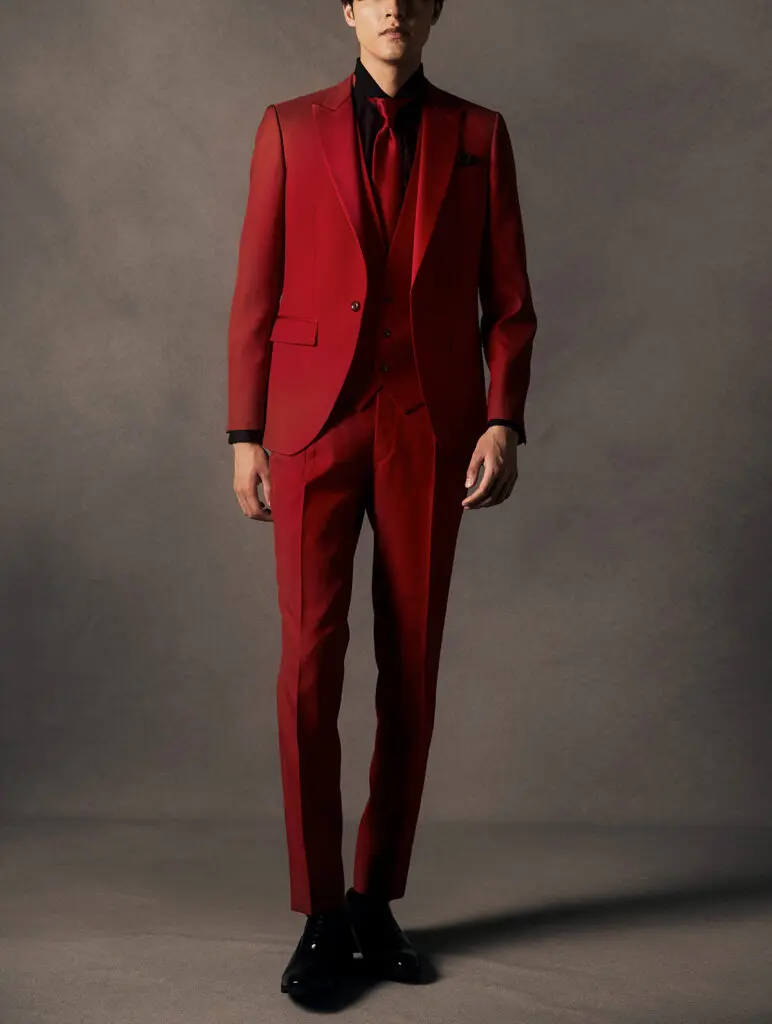 デラフォーレ【DE-2002】おしゃれ赤ドレスタキシード - 特別な日のため