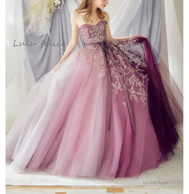 ルルフェリーチェ ドレス パープル【LU-0128】5号～31号-美しい