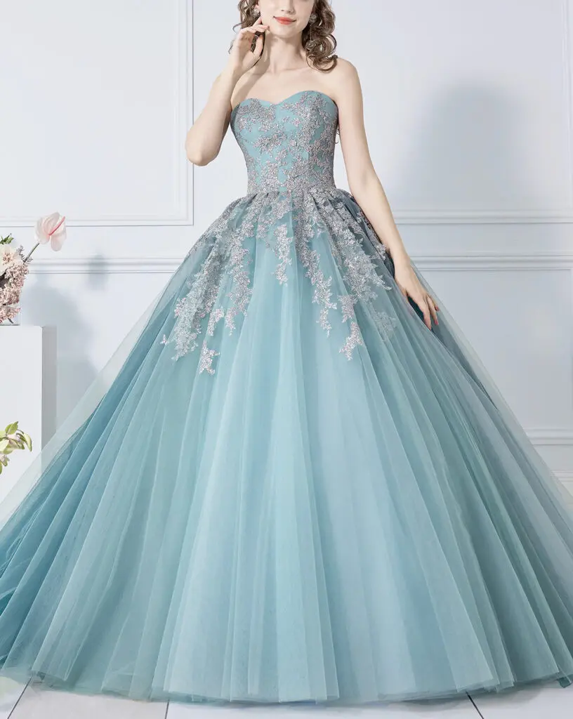 ルルフェリーチェ ブルーグリーン【LU-0166】カラードレス 人気