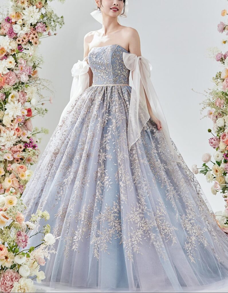 ルルフェリーチェ ドレス ブルー【LU-1018】7号~15号フェミニン