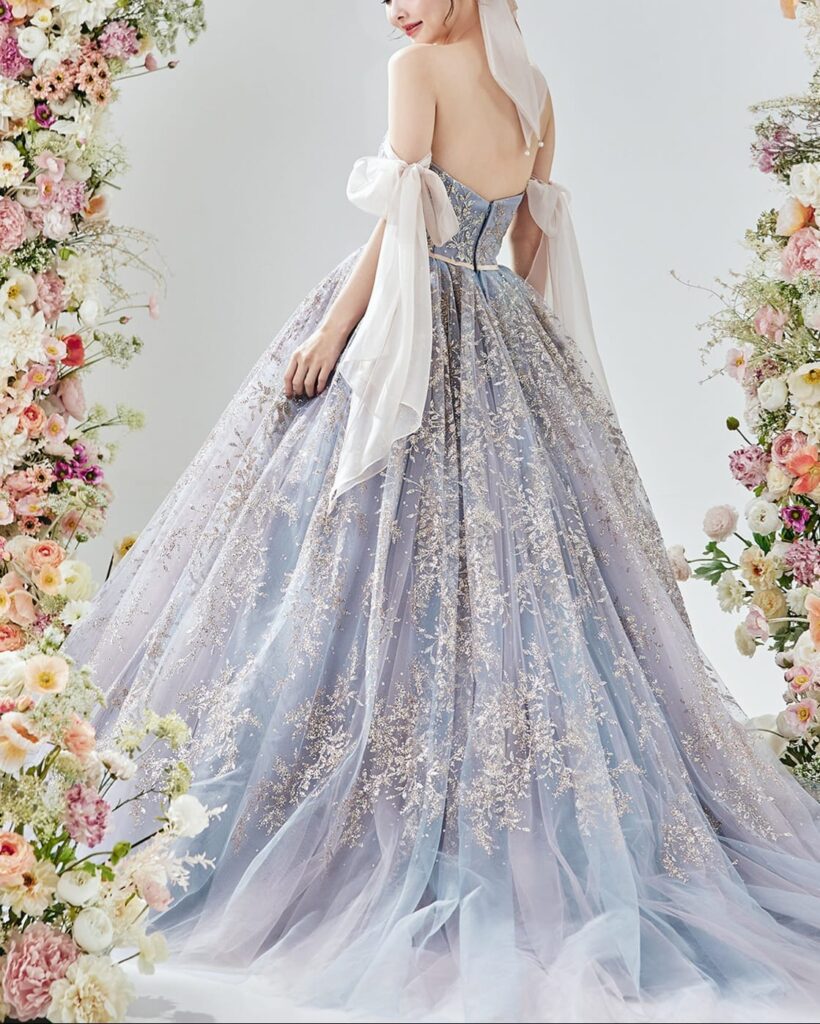 ルルフェリーチェ ドレス ブルー【LU-1018】7号~15号フェミニン