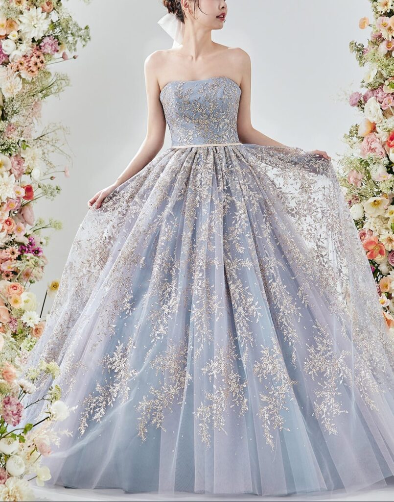 ルルフェリーチェ ドレス ブルー【LU-1018】7号~15号フェミニン