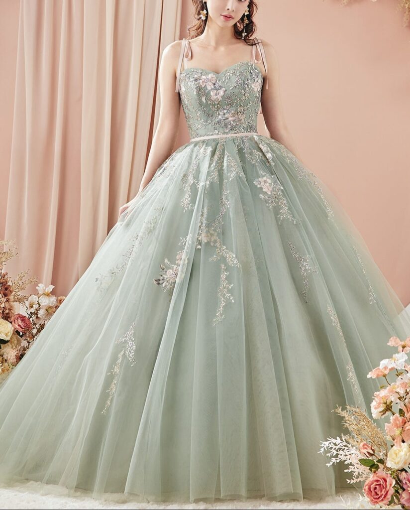 ルルフェリーチェ グリーン【LU-1019】7号~15号 カラー ドレス 人気 ブランド