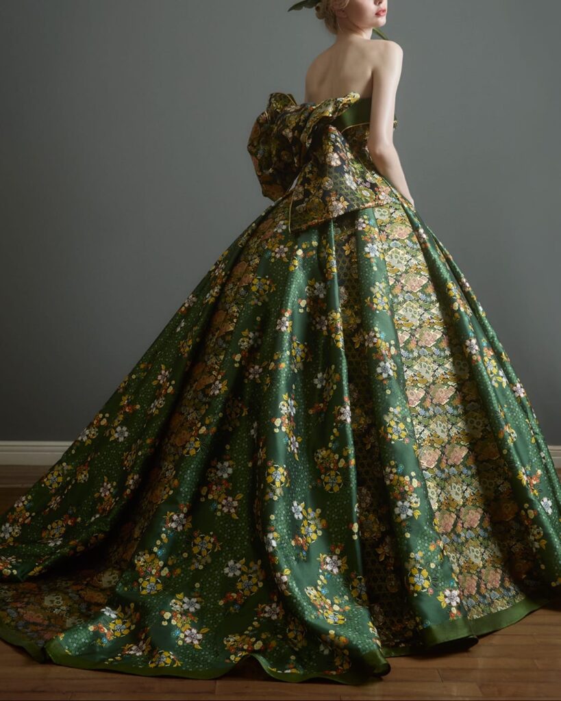 カラードレス 和柄 グリーン【KR-0196】和DRESS（ワドレス）ブランド