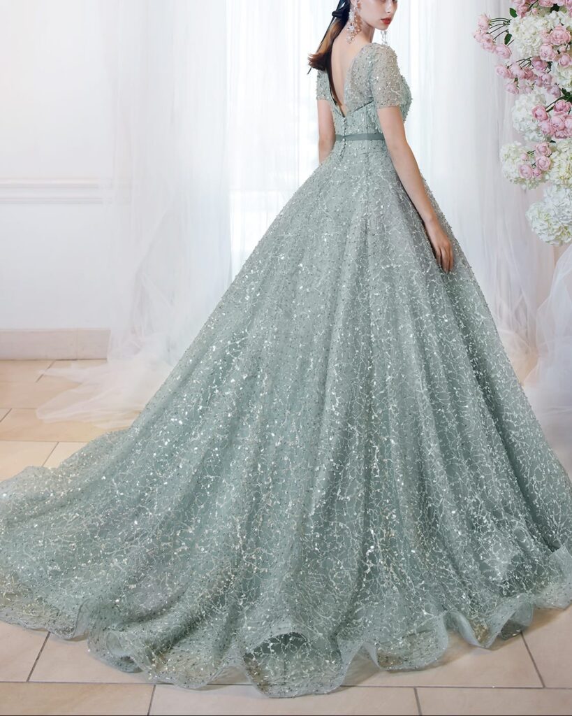 キヨコハタ グレー グリッター【KH-0583】7号~11号なら美しい花嫁姿叶う