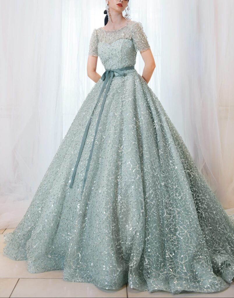 キヨコハタ グレー グリッター【KH-0583】7号~11号なら美しい花嫁姿叶う