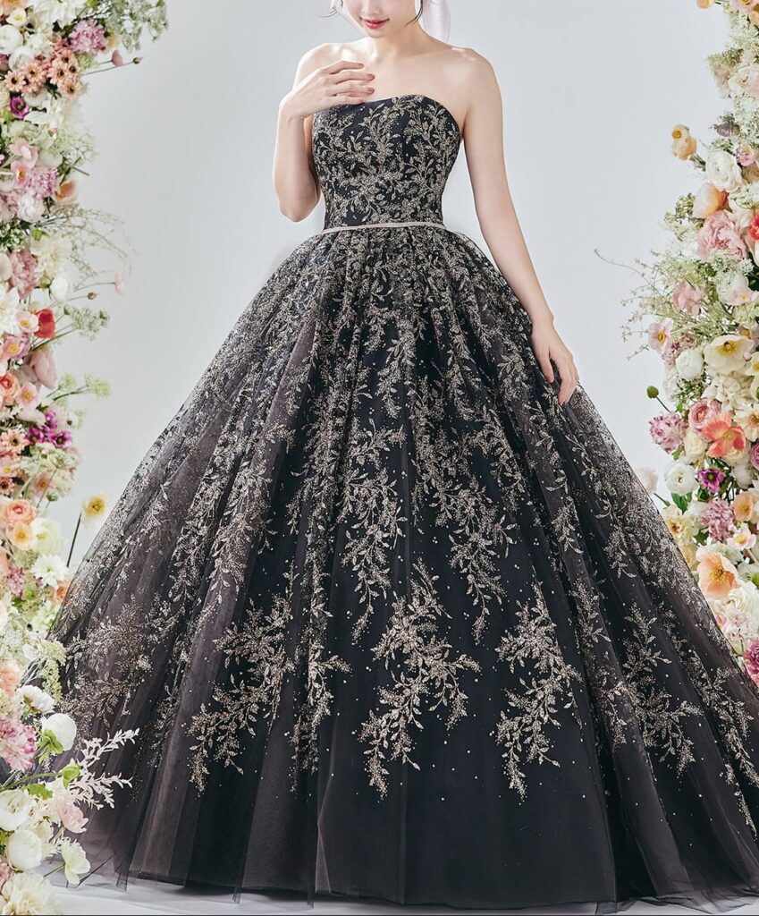 ルルフェリーチェブラック【LU-1018】7号～15号-式場提携ドレス高いならココ