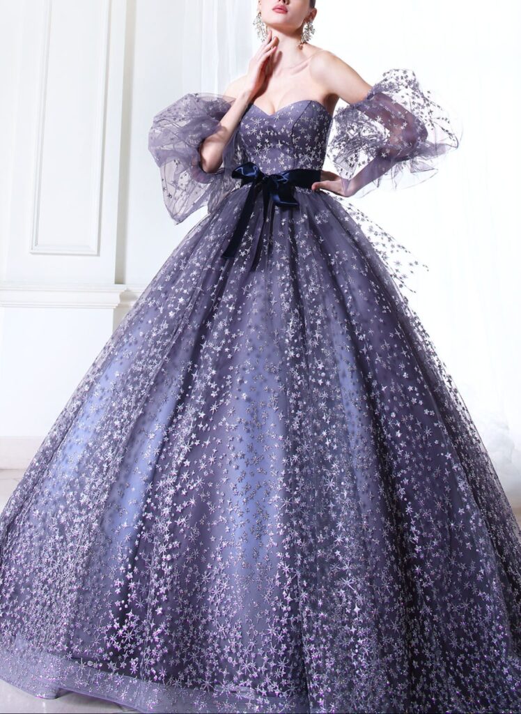 キヨコハタ ラベンダーカラードレス【KH-0560】モードなプリンセスライン