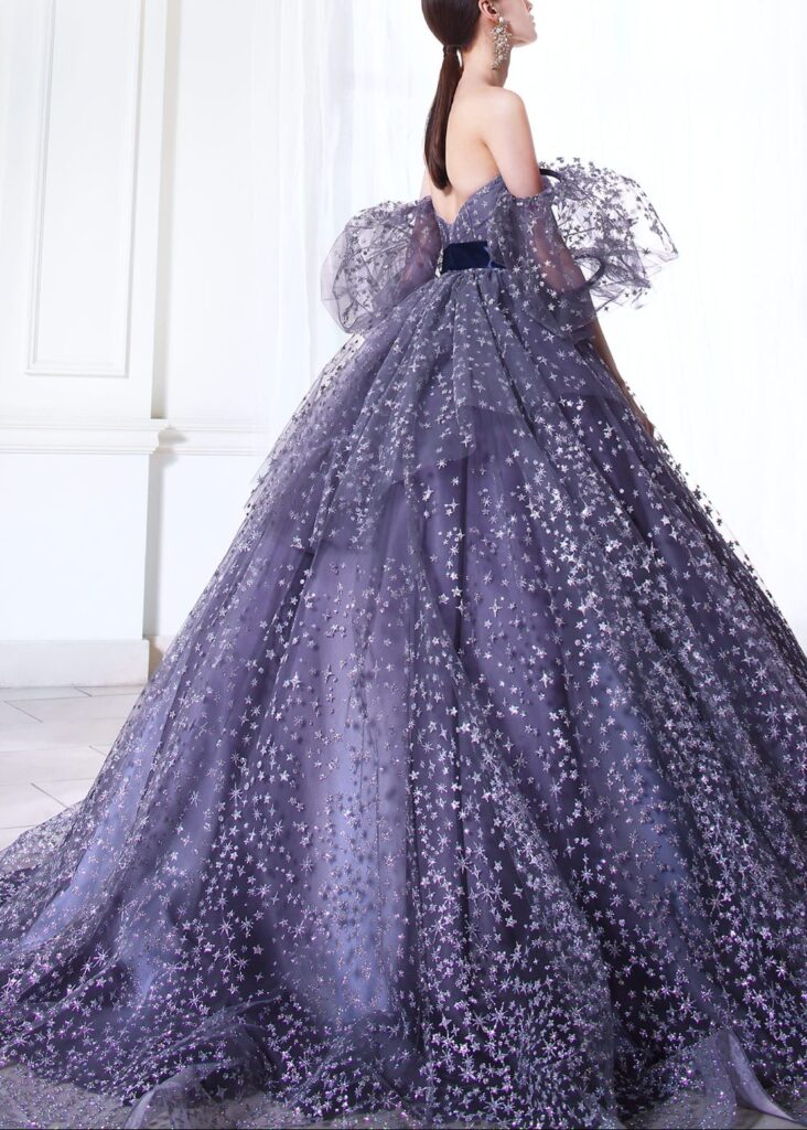 キヨコハタ ラベンダーカラードレス【KH-0560】モードなプリンセスライン