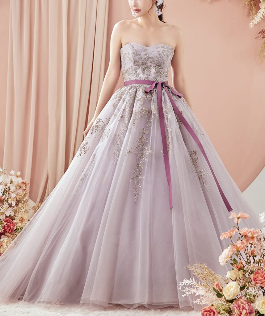 Lulu felice×eggfilm ラベンダーカラードレス【LU-1016】7〜15号