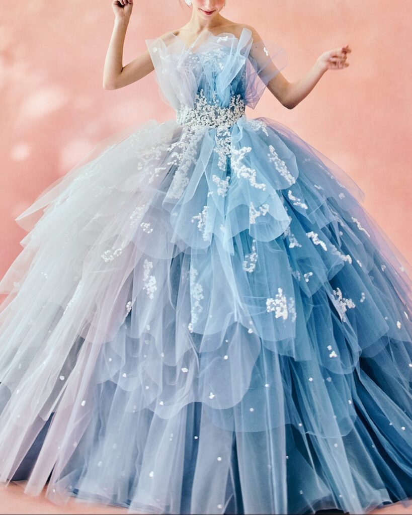 キヨコハタ お空ドレス ブルー【KH-0033】5号～15号 青いお空をイメージしたドレス