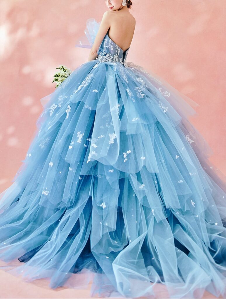 キヨコハタ お空ドレス ブルー【KH-0033】5号～15号 青いお空をイメージしたドレス