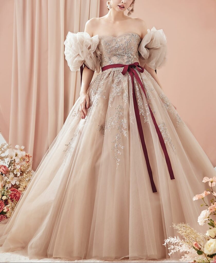 エッグフィルム コラボレーションドレス【LU-1016ベージュ】7号～15号