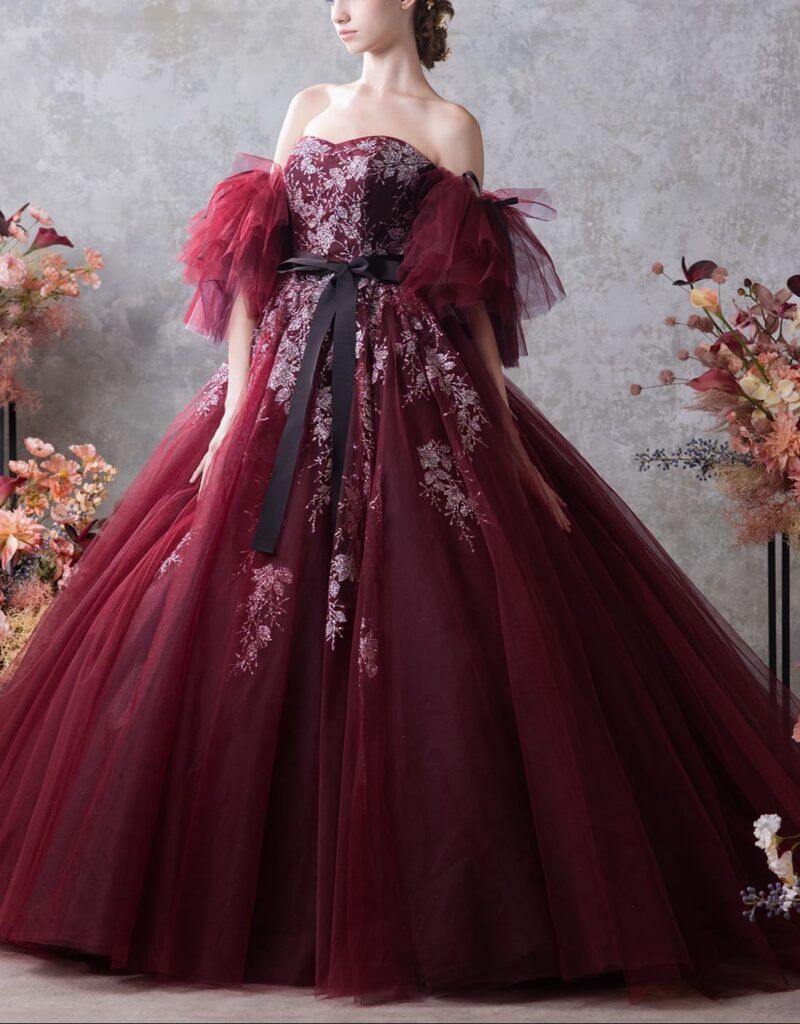 ルルフェリーチェボルドー カラードレス【LU-0174】5号～15号