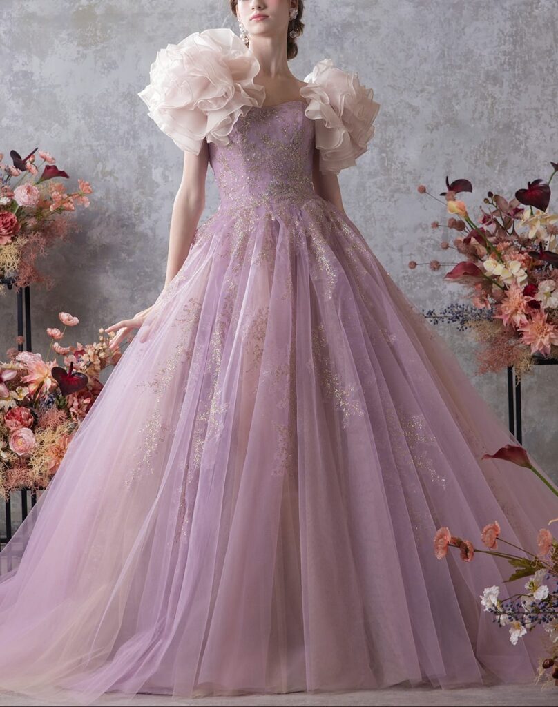 lulu felice ピンクドレス【LU-0176】フェミニンな花嫁ドレス