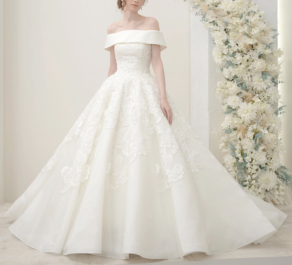 ヴィクトリアフランセスカ ドレス【HL-051】ロールカラー ウェディングドレス